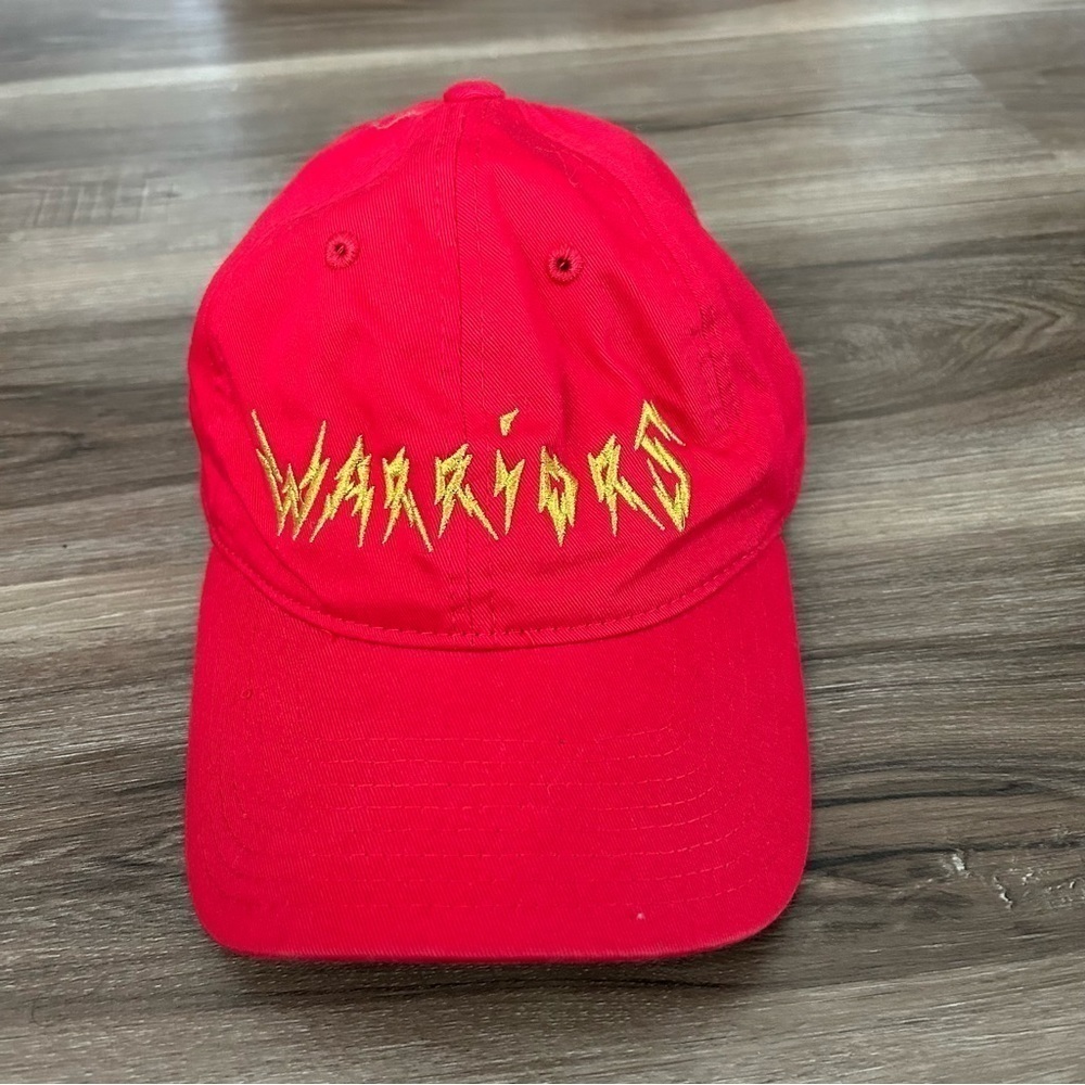 Decky Red Gold Embroidered Warriors Cap Unisex Os